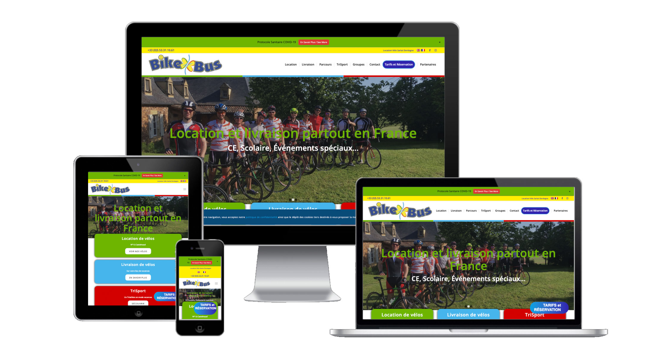 creation site internet location de vélos bike bus